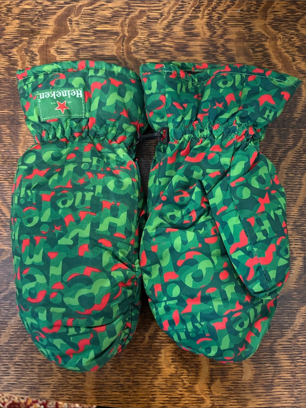 Green Camo Mittens for Men